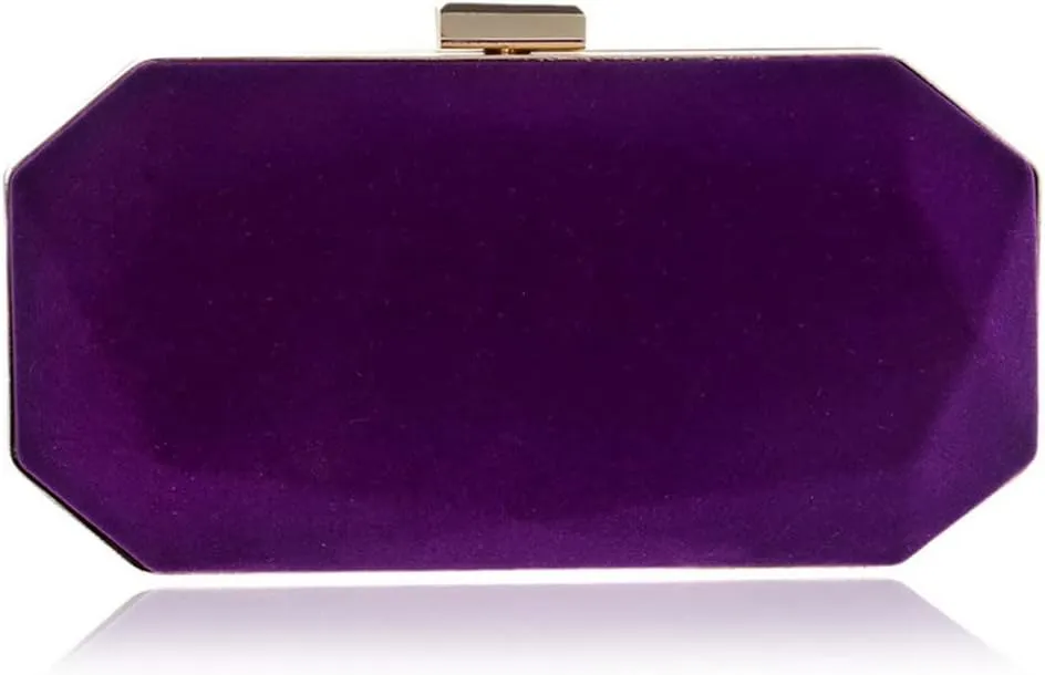 Velvet Women Small Evening Bags Metal Fashion Clutch Purse Shoulder Chain Party Wedding Dinner Handbags(C)
