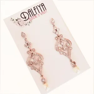 Victorian Bridal Chandelier Earrings Pearl Drop Wedding Jewelry