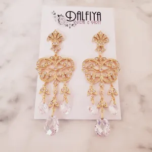 Victorian Bride CZ Chandelier Wedding Earrings