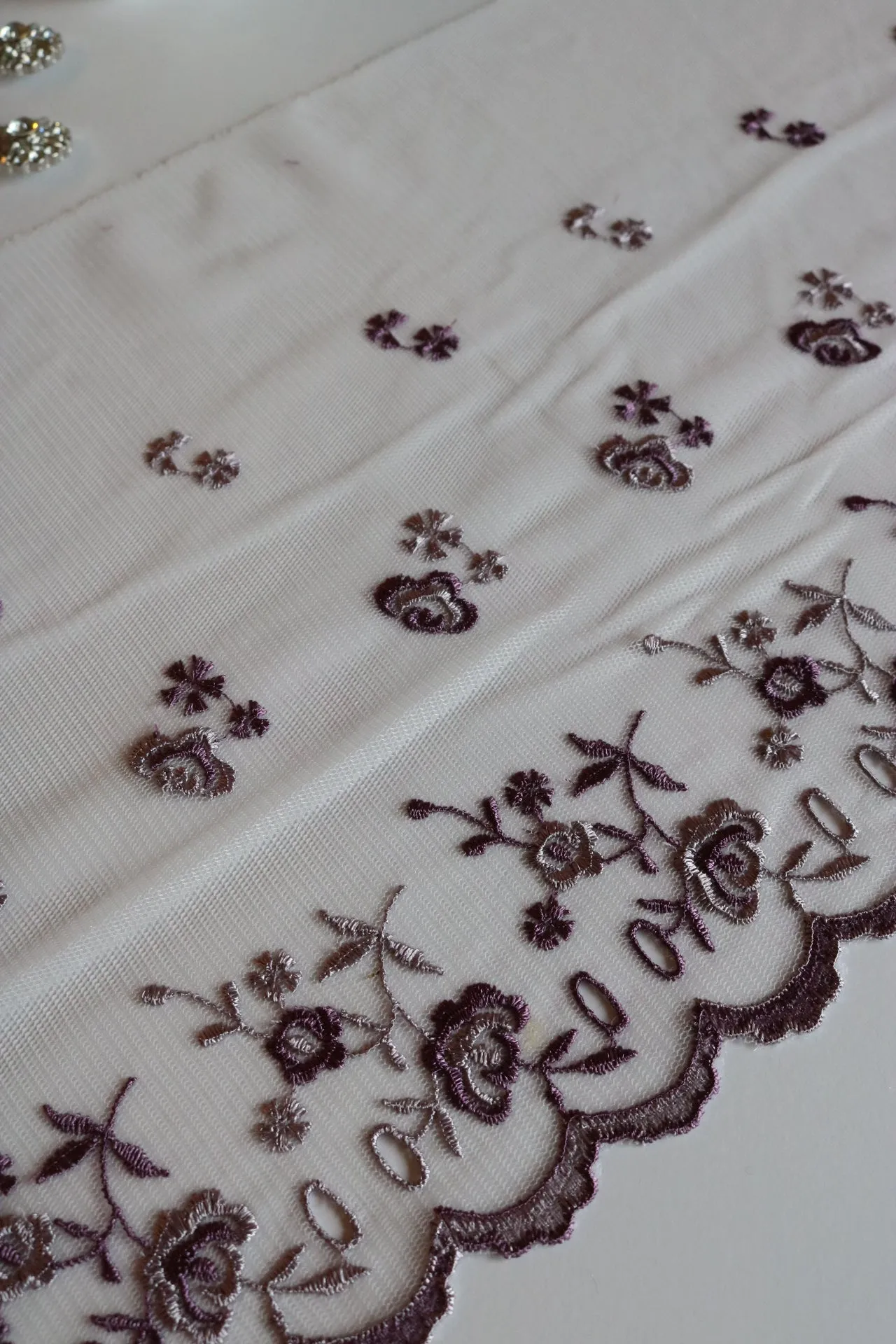 Violet & Purple Rhapsody 9" Wide Embroidered Lace Trim