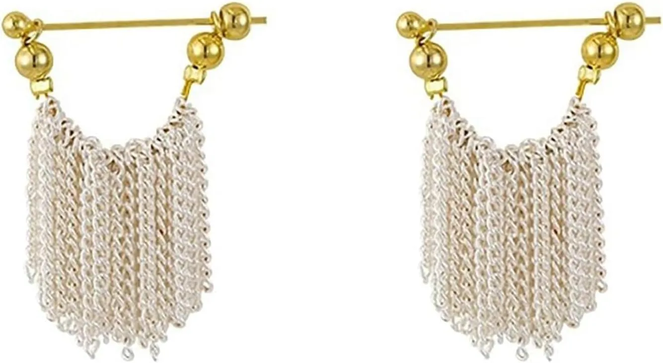 Waterfall Tassel Chain Earrings Gold Hug Earrings Multi Layer Chain Tassel Earrings for Women Jewelry