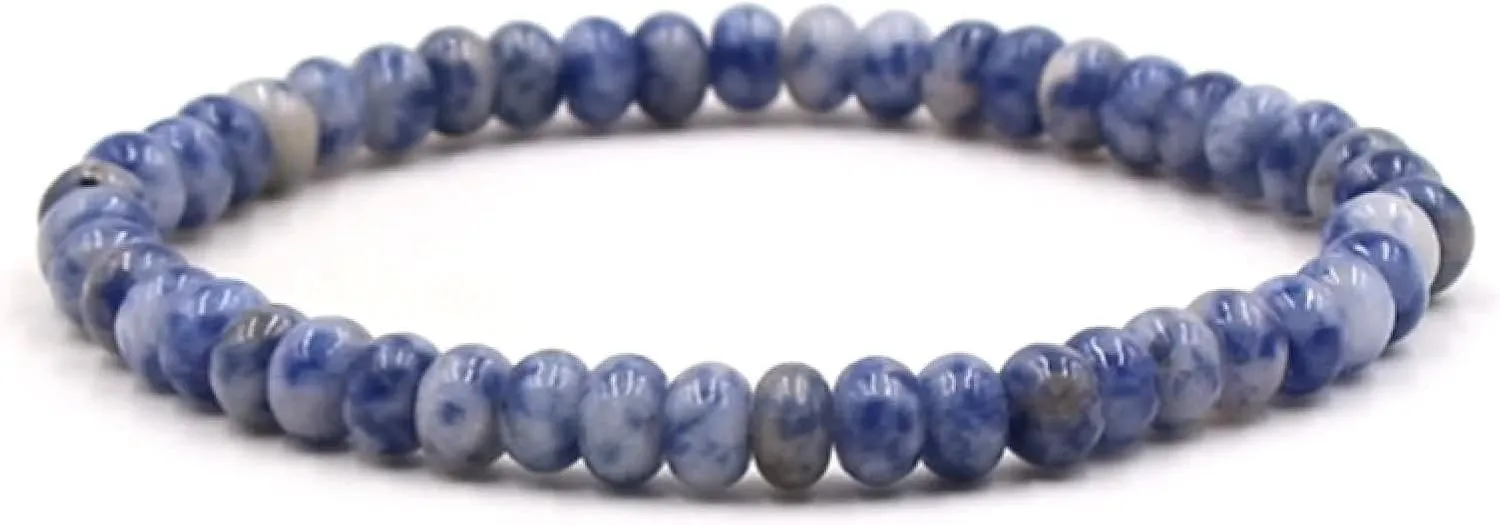 Western Bracelet, Beaded Bracelets Elastic Cylinder Smooth Natural Stone Vintage Jewelry for Womens Mens Gifts