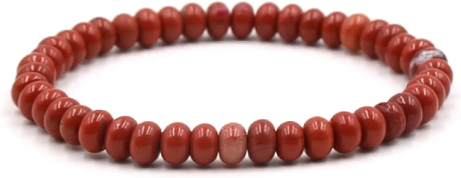Western Bracelet, Beaded Bracelets Elastic Cylinder Smooth Natural Stone Vintage Jewelry for Womens Mens Gifts