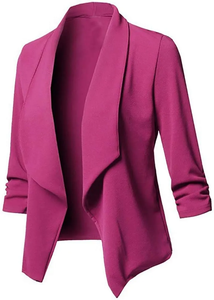 Women Business Blazers 2023 Trendy Casual Cropped Blazer Jacket Petite Open Front Office Cardigan Stylish Womens Coats