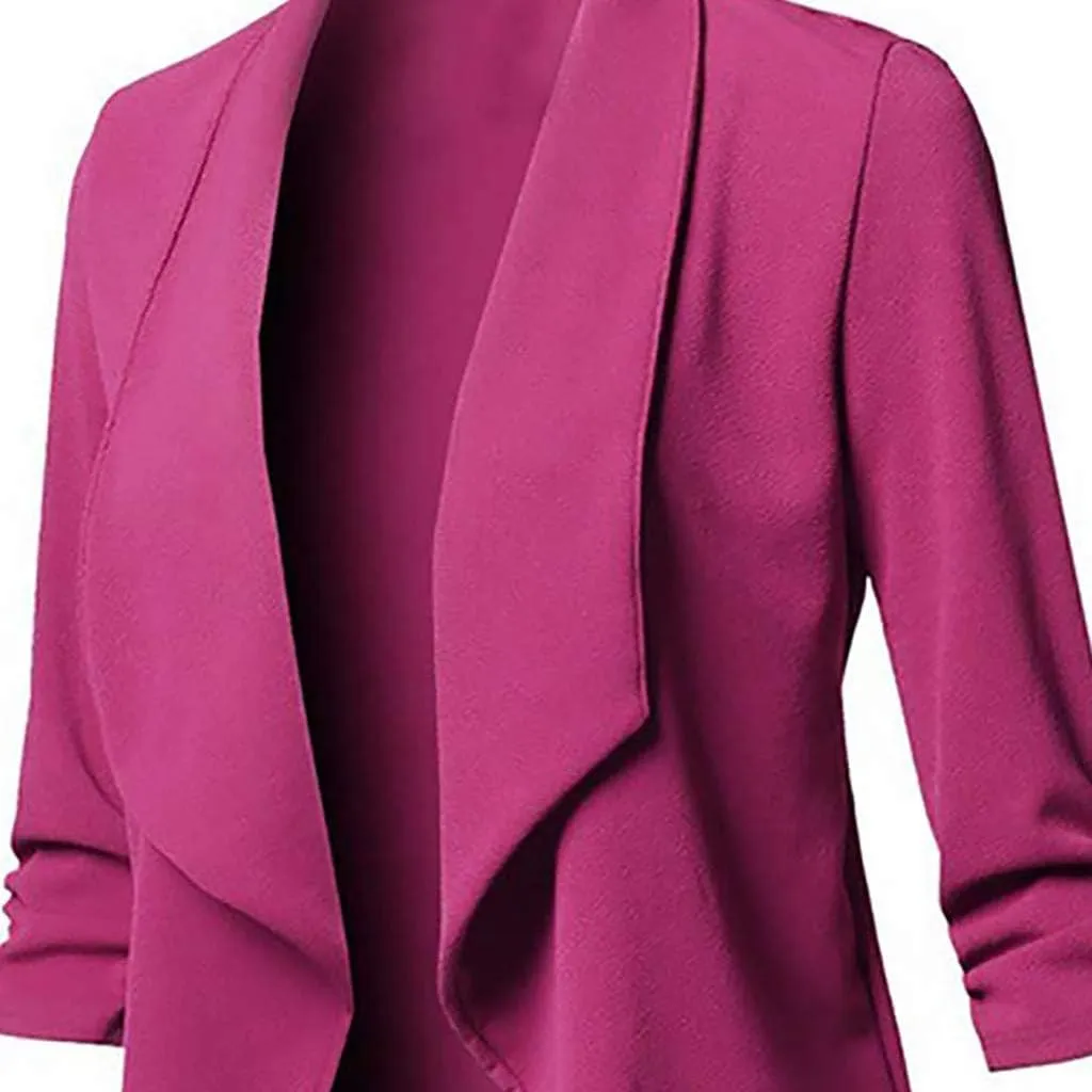 Women Business Blazers 2023 Trendy Casual Cropped Blazer Jacket Petite Open Front Office Cardigan Stylish Womens Coats