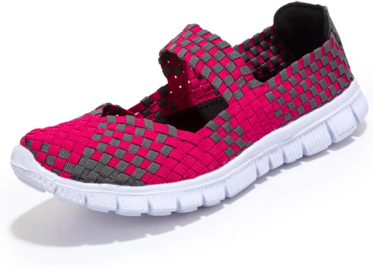 Women Elastic Woven Walking Shoes Lightweight Breathable Mary Jane Nurse Shoes Comfy Casual Non Slip Lightweight Sneakers Flats Sandals Indoor Outdoor