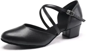 Women Latin Dance Shoes Salsa Tango Closed Toe Ballroom Character Shoes,Model YC-L188-1.5" Heel