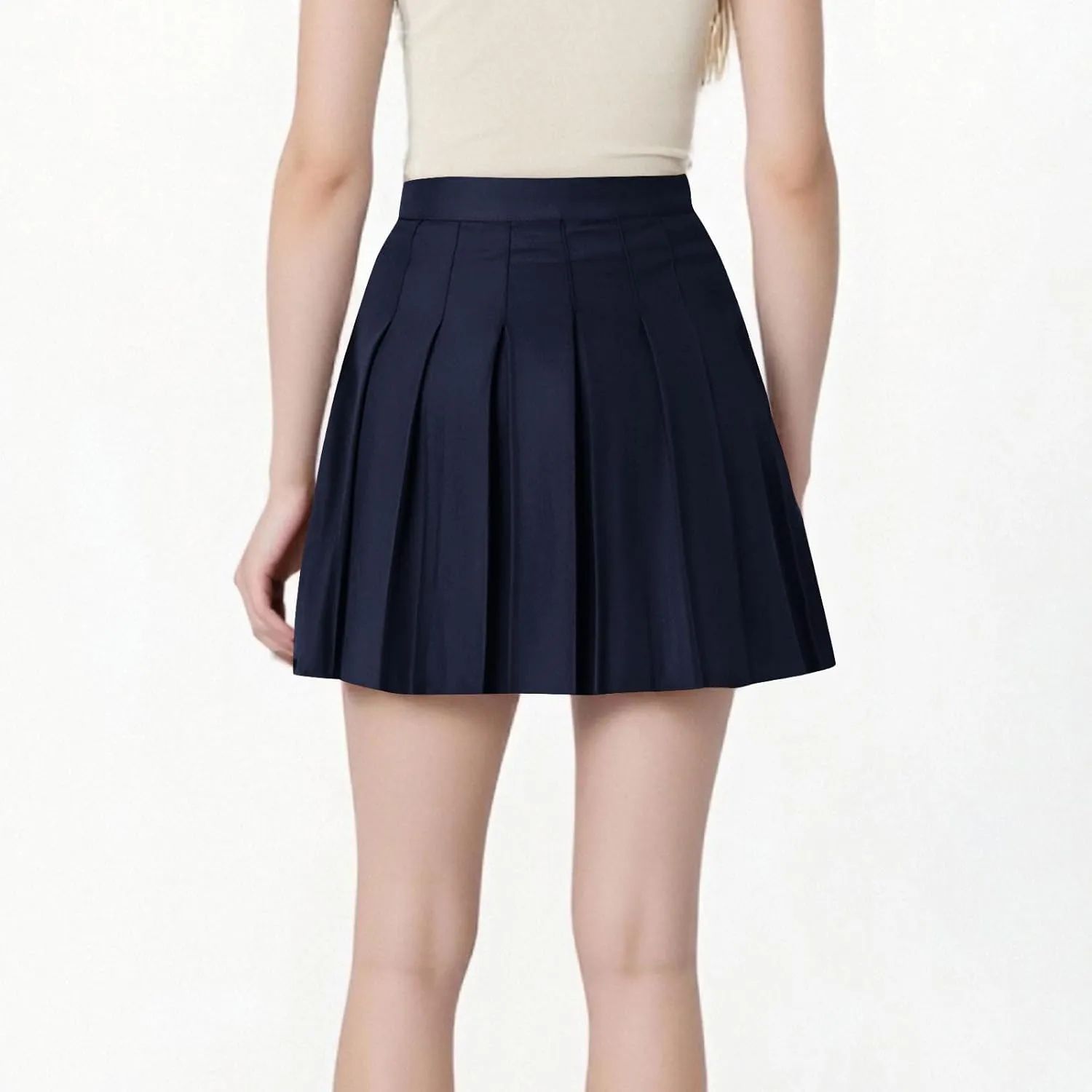 Women Pleated Skirt High Waisted Athletic Golf Tennis Skorts with Shorts Solid Color Fashion Prom Homecoming Skirts