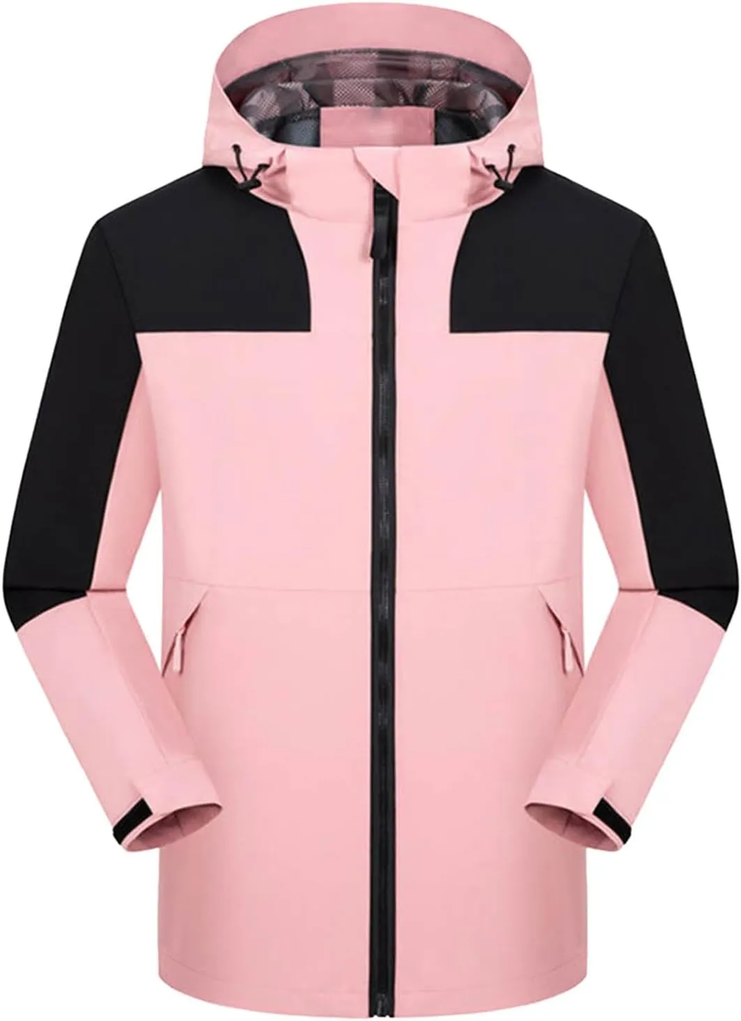 Women Skiing Windbreaker Jackets Zip Up Open Hooded Water-Resistant Hiking Outdoor Jacket Skiing Snowboarding Sports