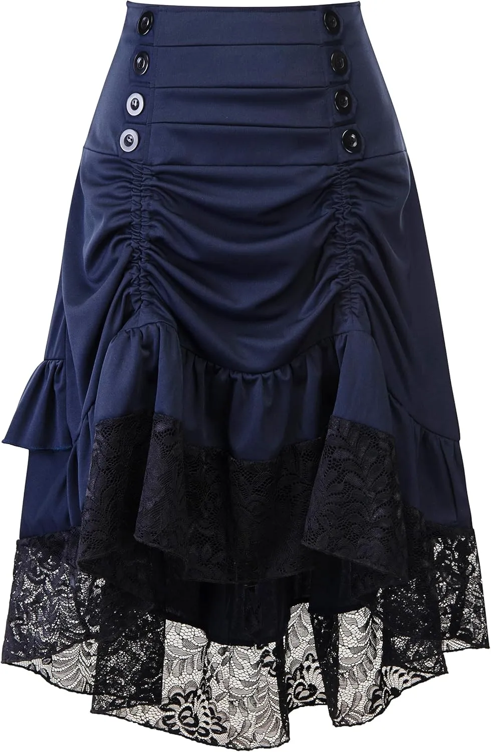 Women Steampunk Victorian Renaissance Gothic Lace Ruffled Skirts