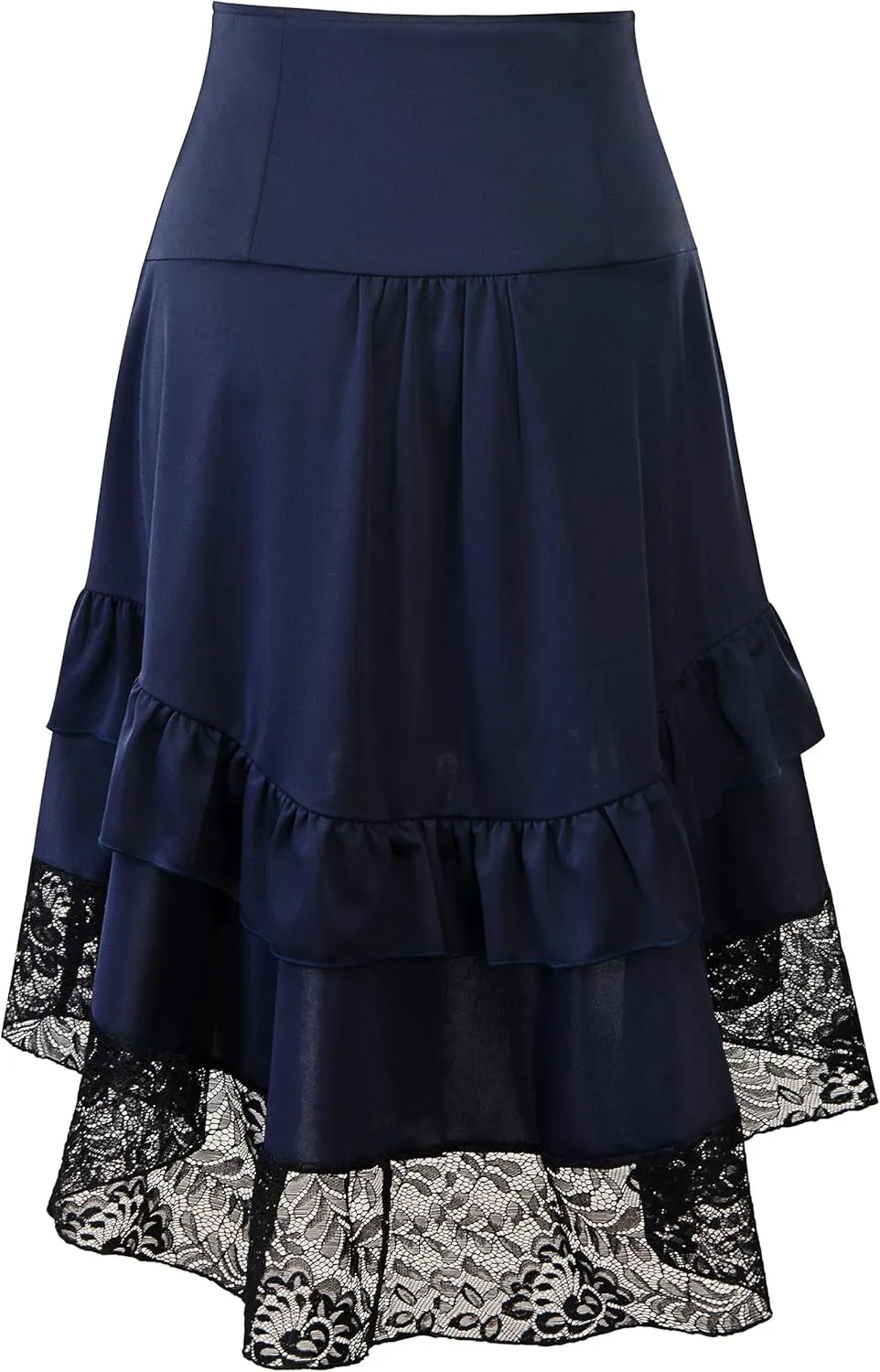 Women Steampunk Victorian Renaissance Gothic Lace Ruffled Skirts