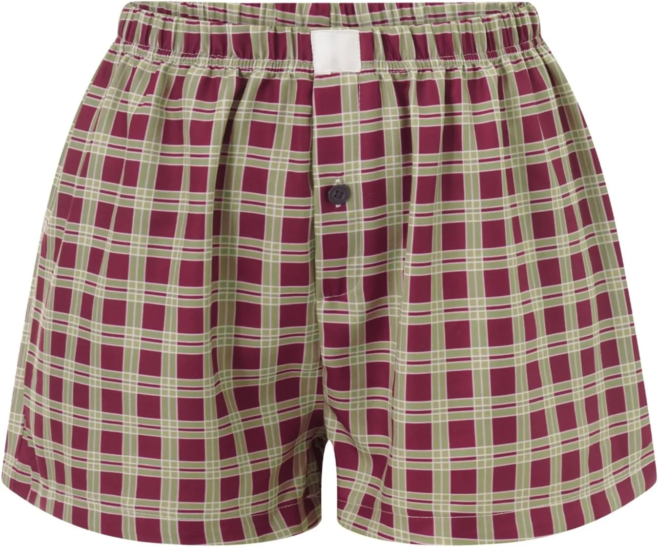 Women Y2k Lounge Shorts Plaid Pajamas Shorts Lounge Boxer Shorts High Waist Button Front Pj Bottoms Sleepwear