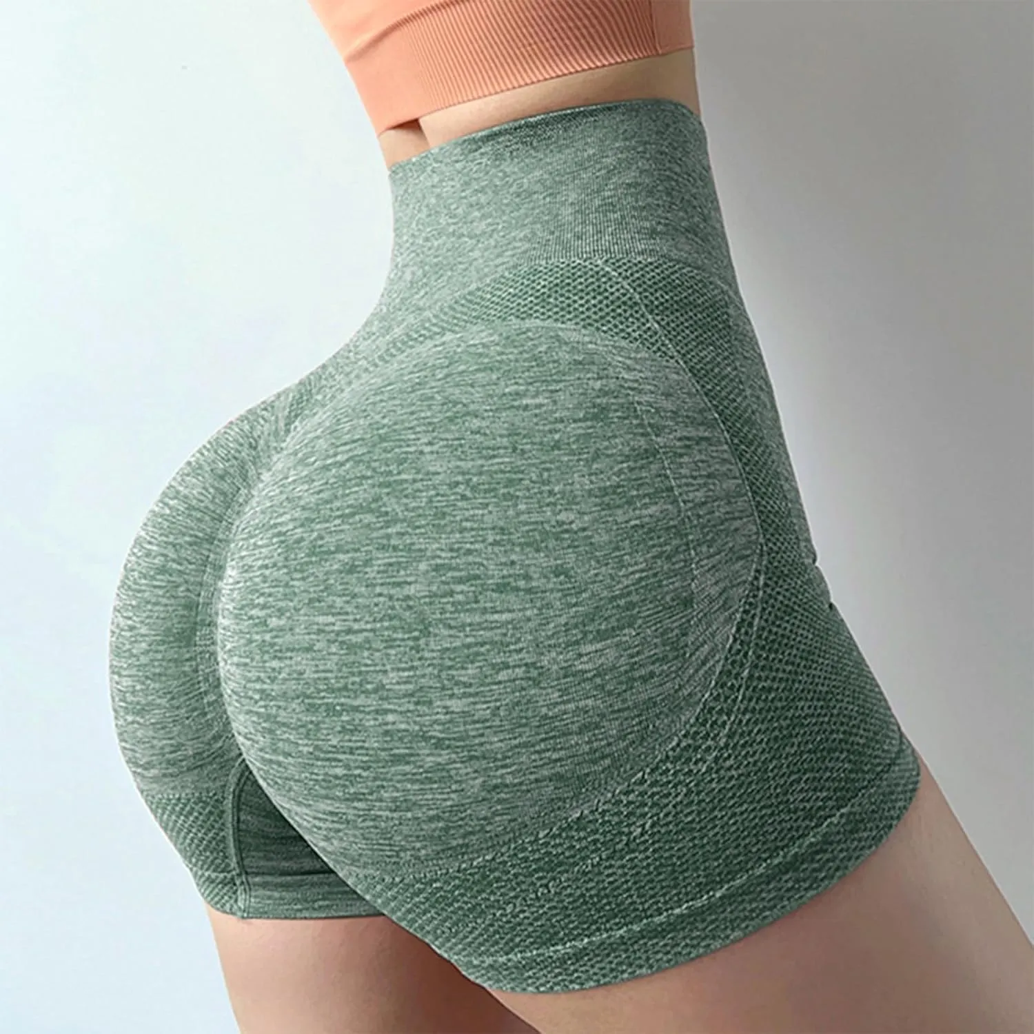 Women's 3 Piece Butt Lifting Shorts High Waist Tummy Control Yoga Shorts Seamless Ruched Booty Workout Shorts