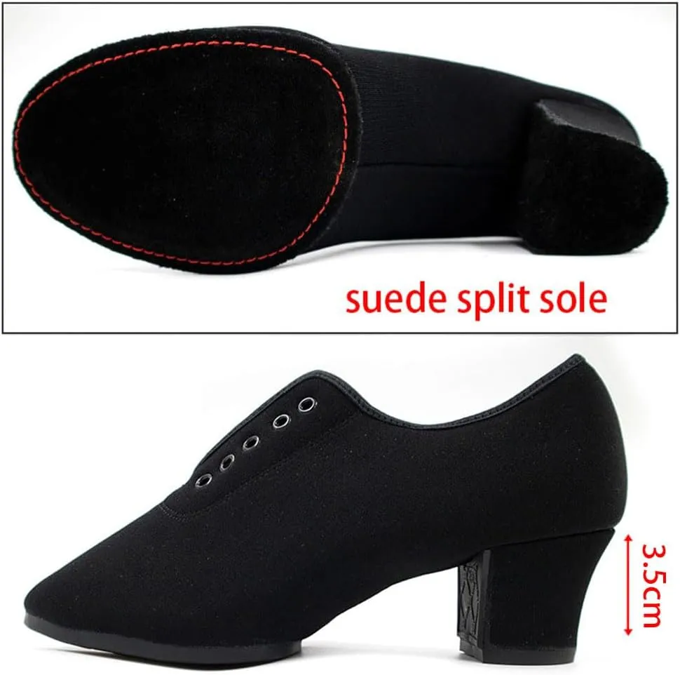 Womens Ballroom Dance Shoes, Suede Sole Tango Salsa Latin Shoe Professional Performance Dancing Practice Shoe