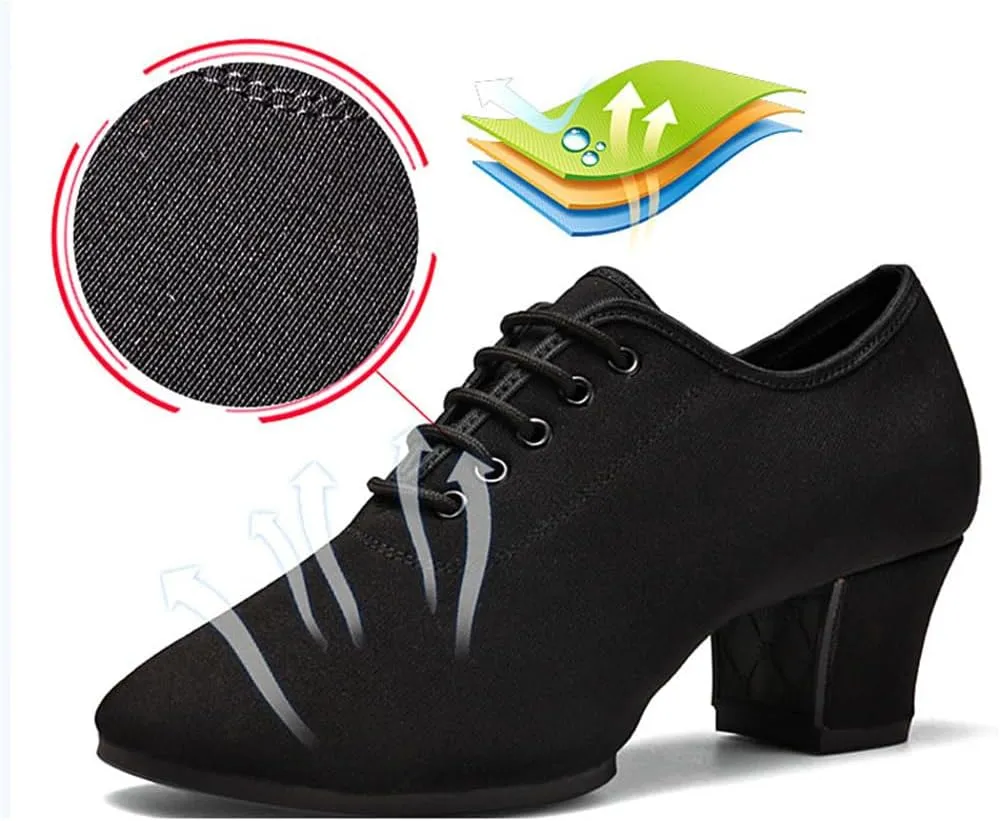 Womens Ballroom Dance Shoes, Suede Sole Tango Salsa Latin Shoe Professional Performance Dancing Practice Shoe