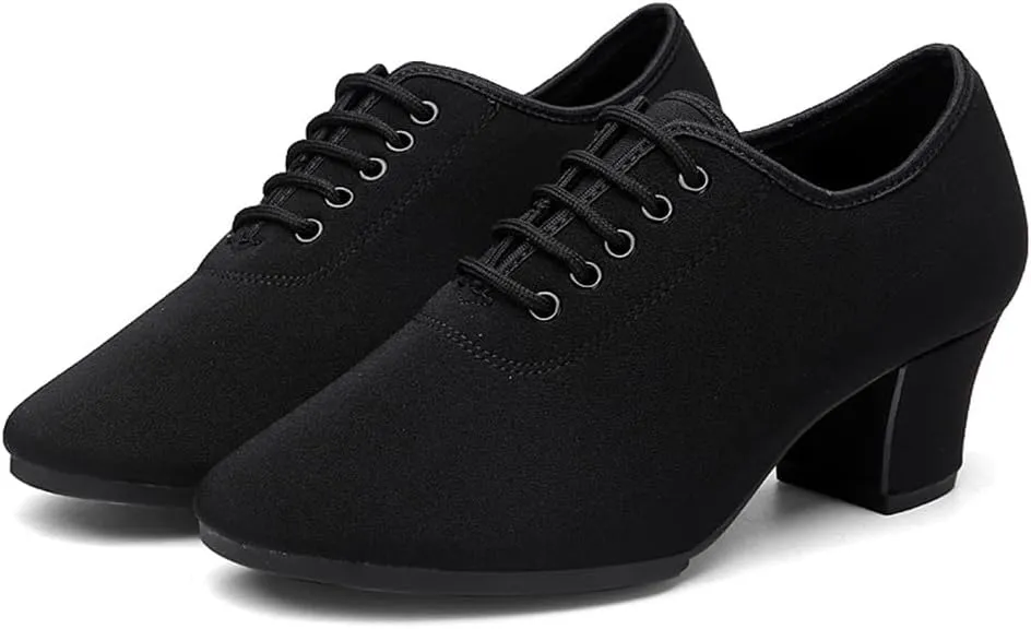 Womens Ballroom Dance Shoes, Suede Sole Tango Salsa Latin Shoe Professional Performance Dancing Practice Shoe