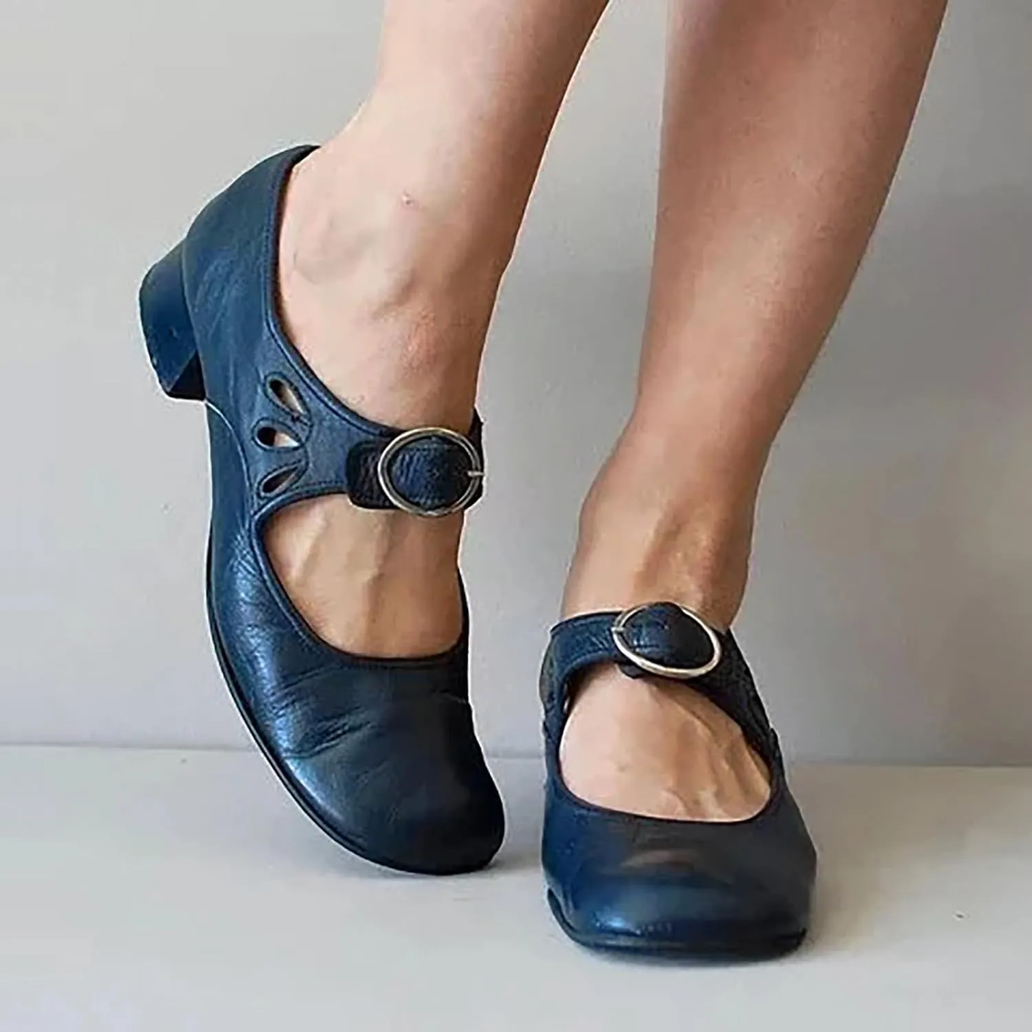 Women's Breathable Slip On Loafers Comfortable Casual Shoes for Walking Lightweight Chunky Heel Everyday Wear