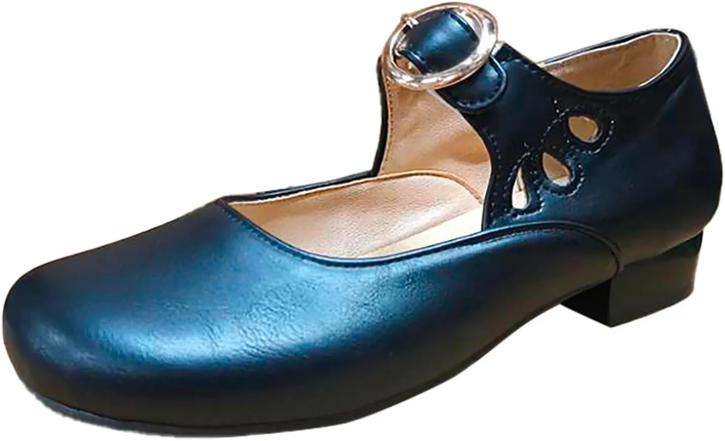 Women's Breathable Slip On Loafers Comfortable Casual Shoes for Walking Lightweight Chunky Heel Everyday Wear
