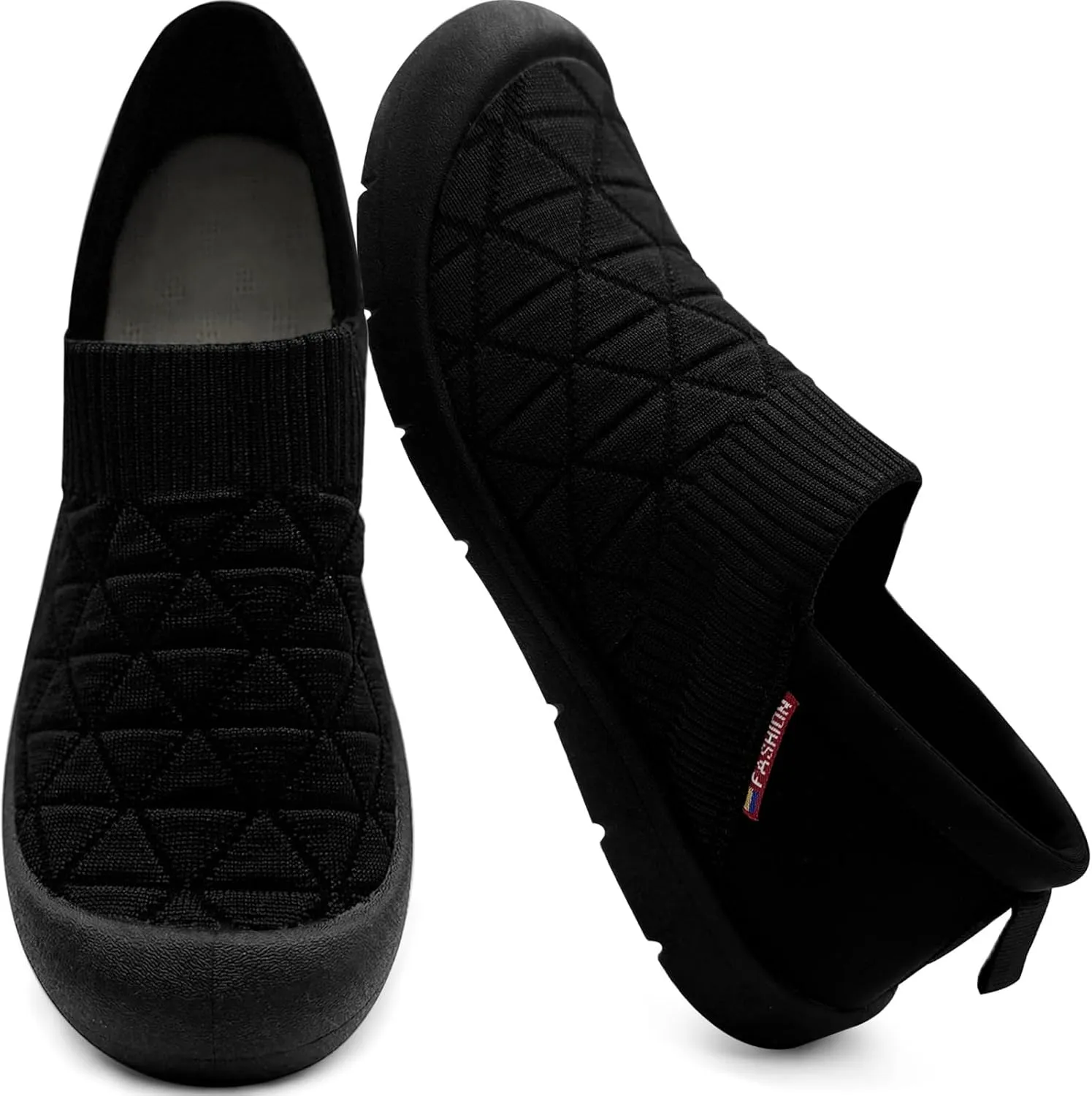 Women's Breathable Walking Shoes Wide Toe Box Flats Shoes Comfortable Casual Running Sneakers Non-Slip Tennis Shoe Cozy Slip-on Sneaker Garden Loafers