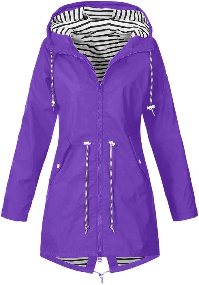 Womens Casual Flannel Wool Blend Lapel Button Down Plus Jacket Rain Hooded Size Women Outdoor Fall Flannel Jacket