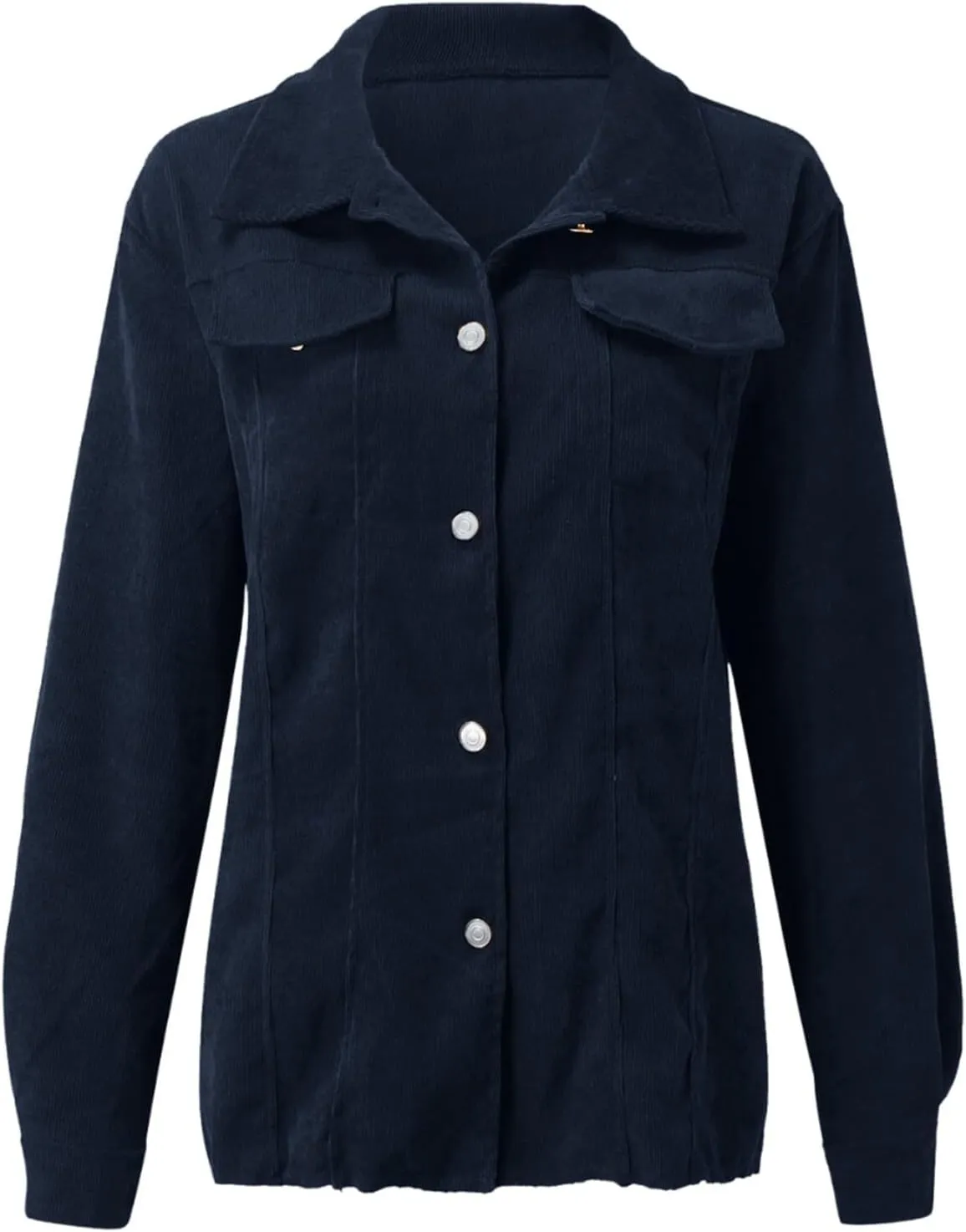 Women's Corduroy Cropped Jacket Winter Fall Lapel Button Down Petite Coats Casual Short Shacket Jackets With Pockets