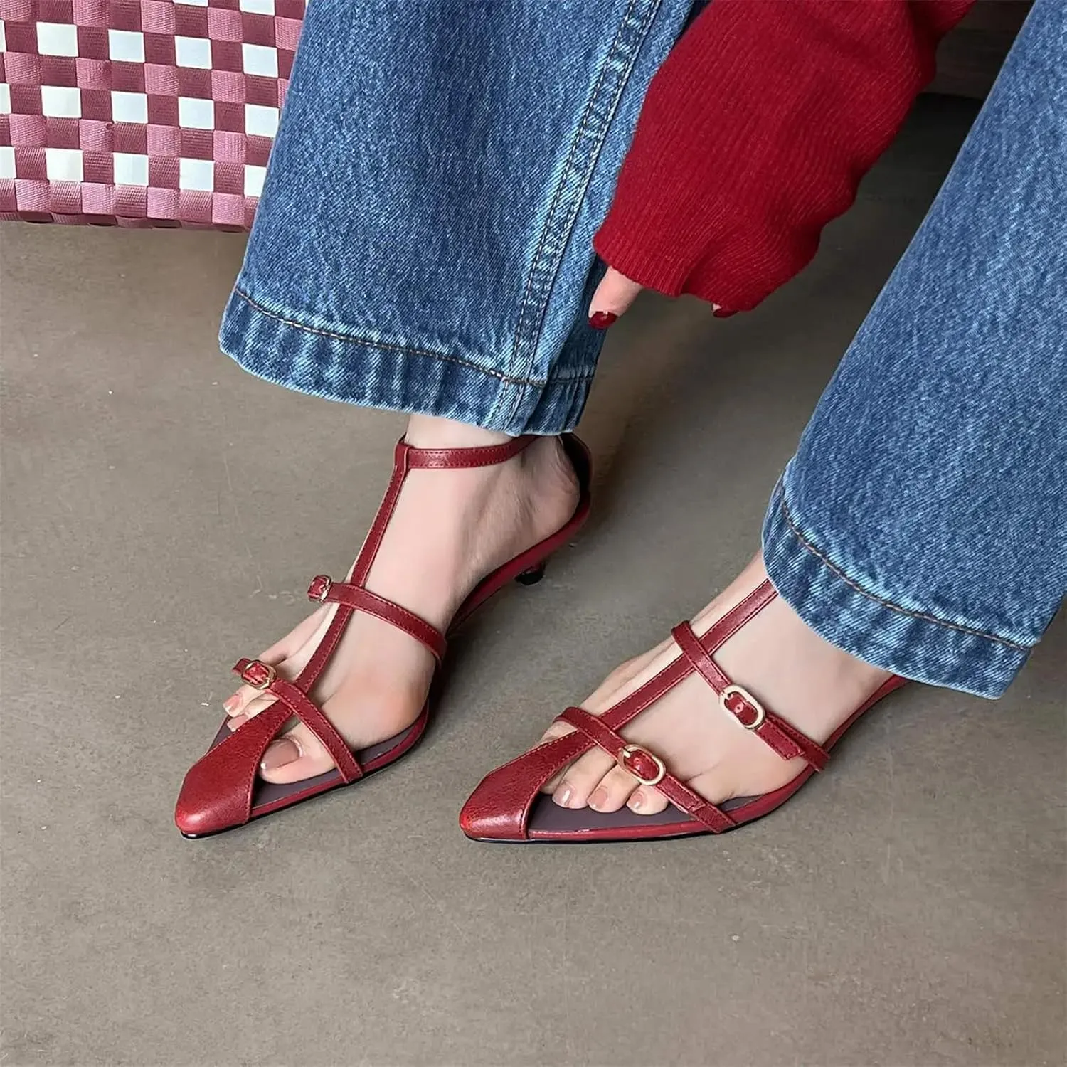 Women's Cow Leather Gladiator Sandals - Slingback Med Heels Summer Dignified elegance Fashion Dating