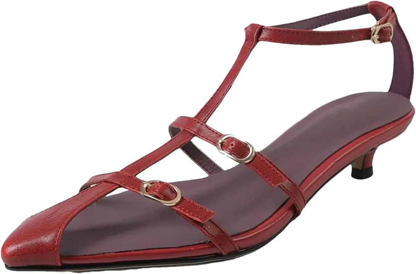 Women's Cow Leather Gladiator Sandals - Slingback Med Heels Summer Dignified elegance Fashion Dating