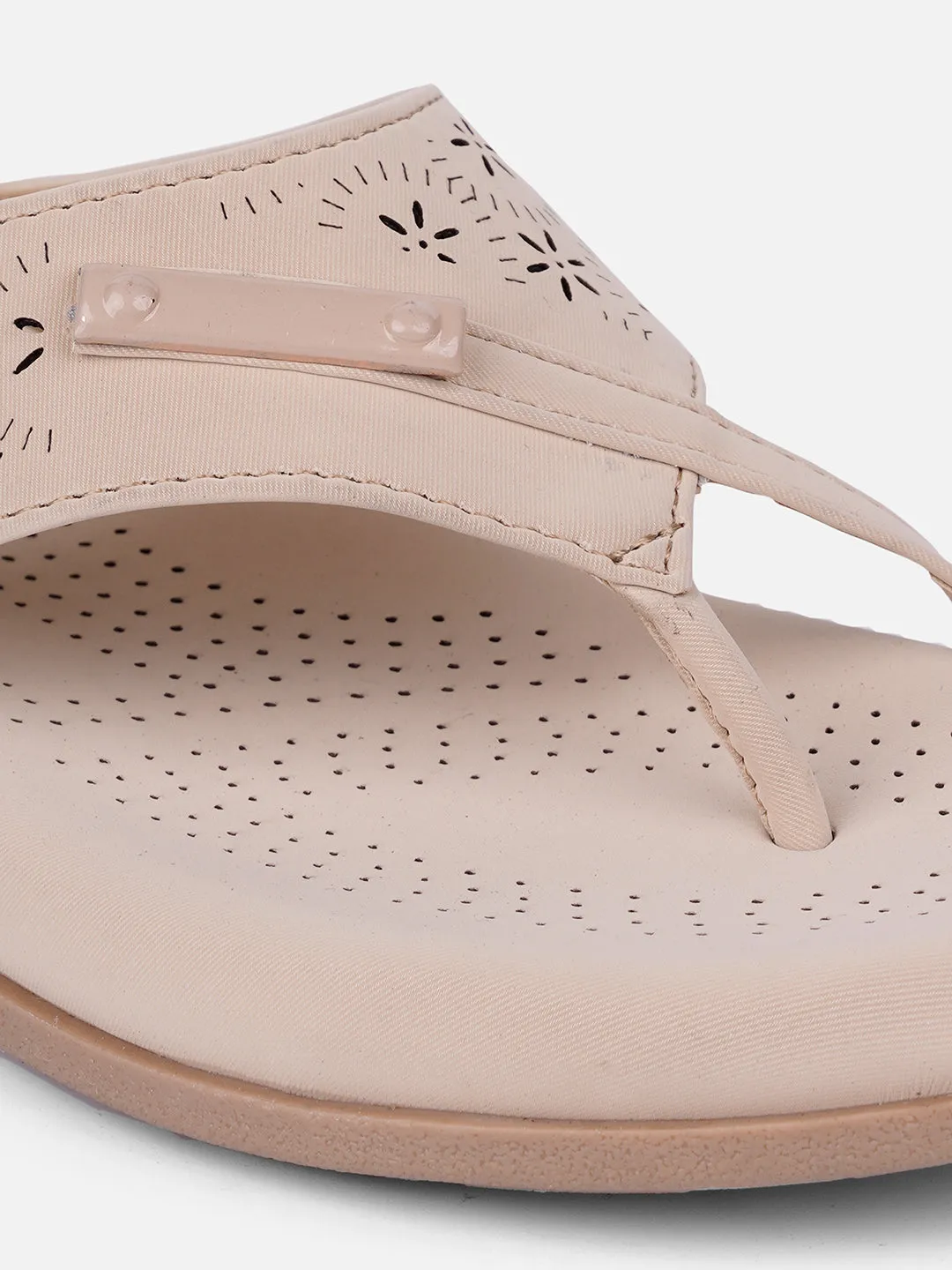 Women's Cream Thong Sandals (IU6009)
