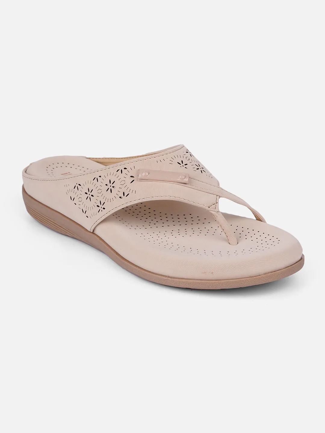 Women's Cream Thong Sandals (IU6009)