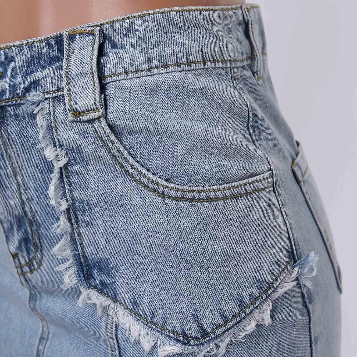 Women's Curvy Tummy Control Skirt High Waisted Midi Length Casual Cute Button Down Fishtail Skirts Sexy Denim Trendy