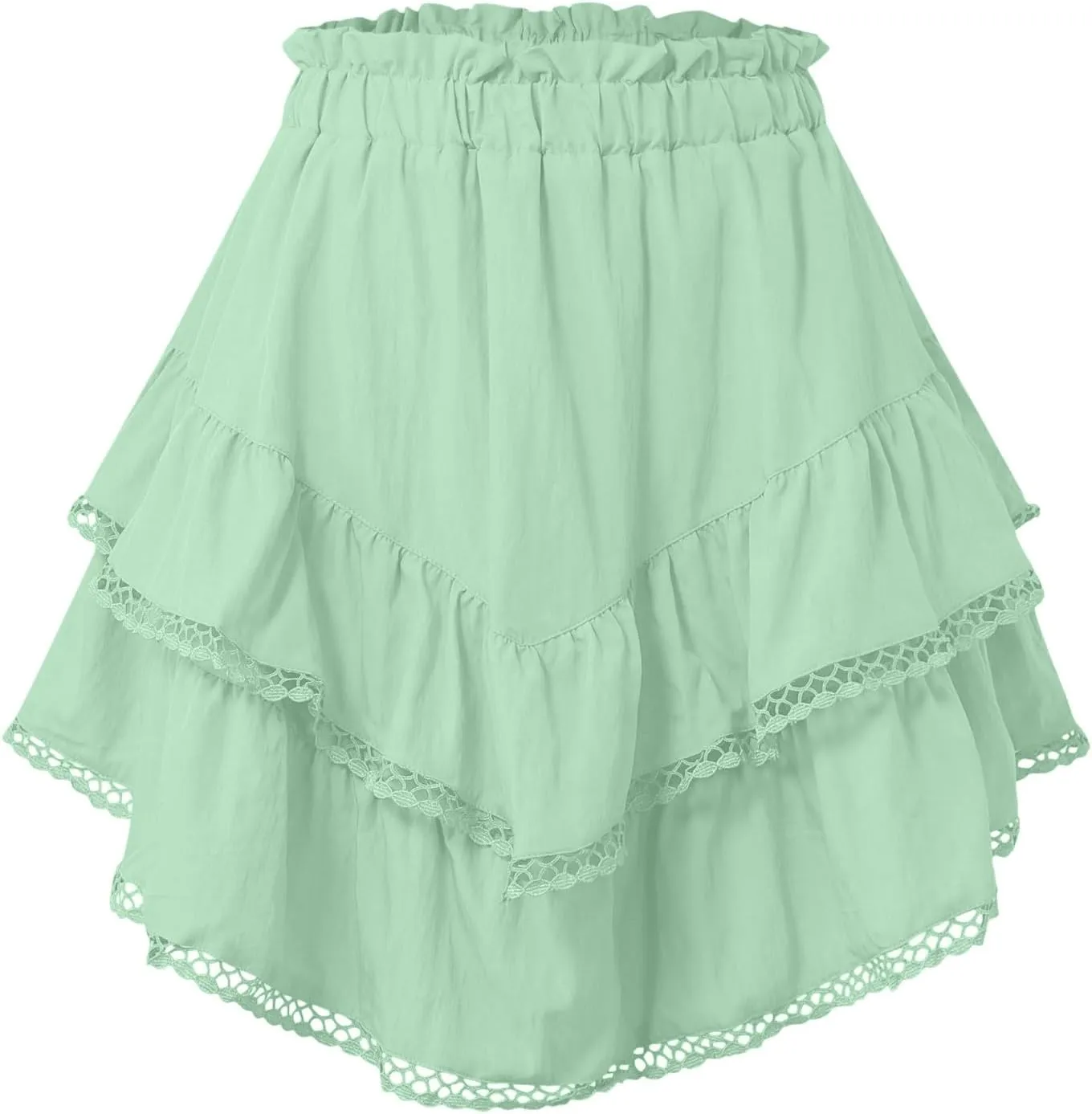 Womens Flowy Shorts High Waist Pleated Mini Skirts Casual Boho Ruffle Tiered Skorts Teen Gilrs Tennis Skort Summer Shorts