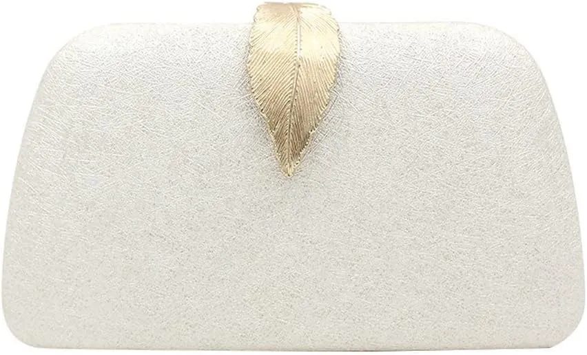 Womens Handbag Wedding Clutch Bag PU Ladies Handbags Metal Leaf Lock Party Purse Women Bag