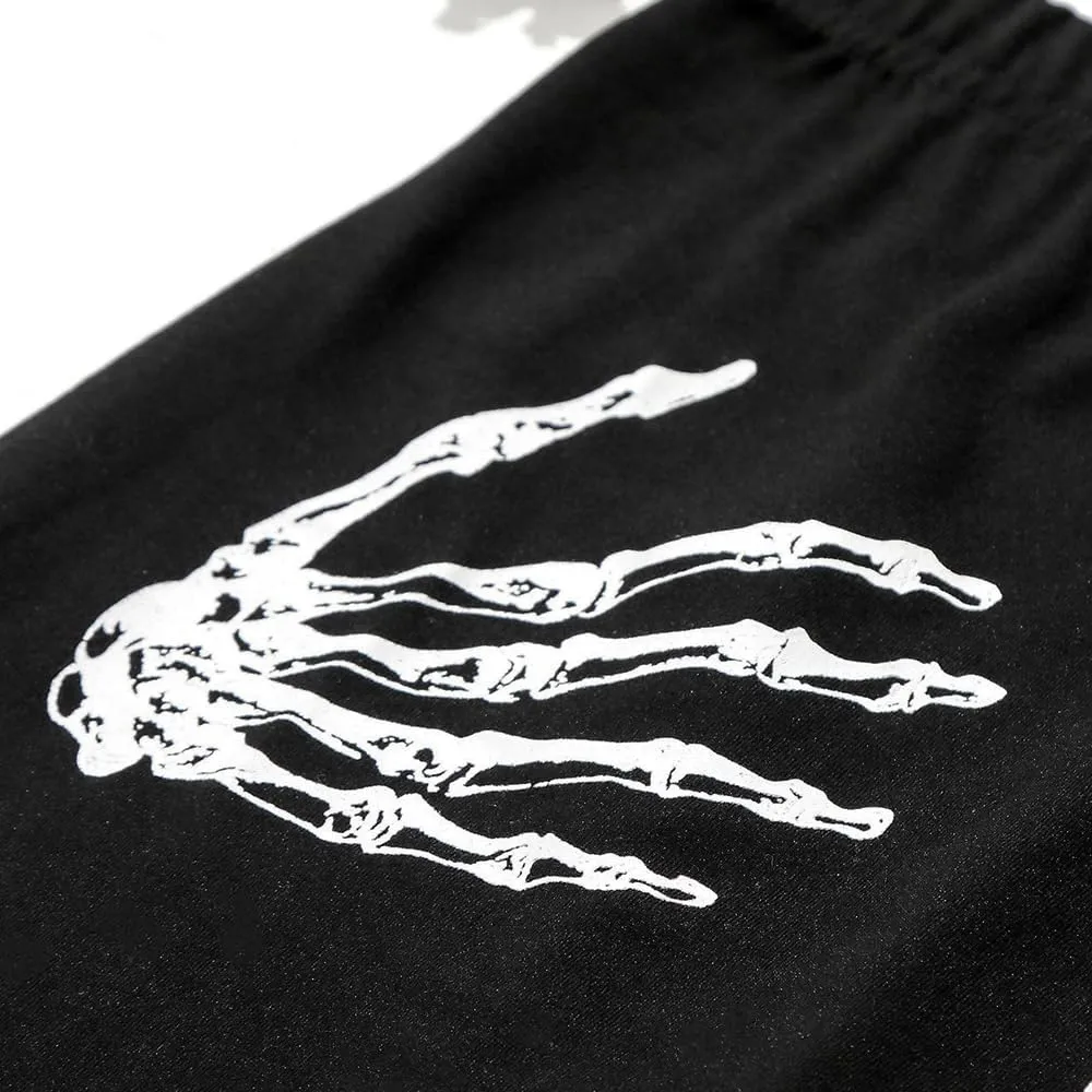 Women's High Waist Biker Shorts Skeleton Hands Tummy Control Athletic Workout Running Yoga Shorts