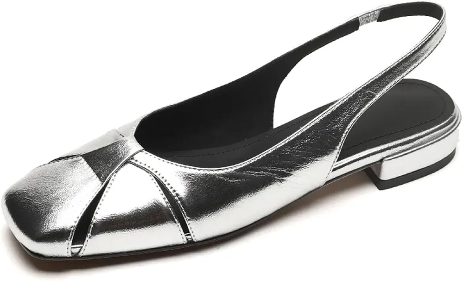 Women's Hollow Leather Slingback Sandals - Low Heels Spring Summer, Casual Office Arrival
