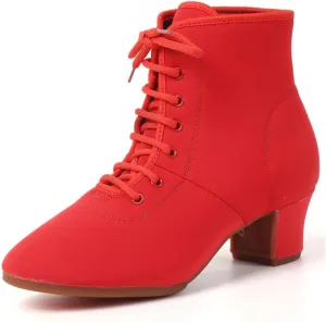 Women's Jazz Dance Shoes, Breathable Ballroom Dance Shoes Ladies Lace-Up High Top Dancing Practice Sneakers