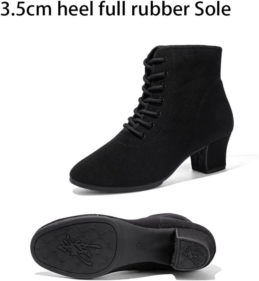 Women's Jazz Dance Shoes, Breathable Ballroom Dance Shoes Ladies Lace-Up High Top Dancing Practice Sneakers