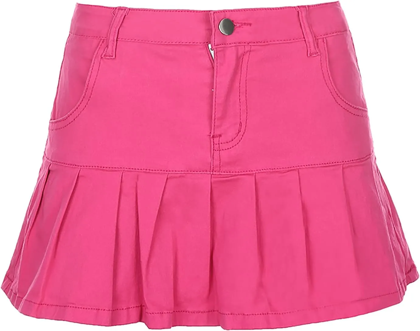 Women's Jean Skirts Button Down Elastic Waist Casual Skirts Casual Elegant Preppy Flare Skirts Denim Skirts