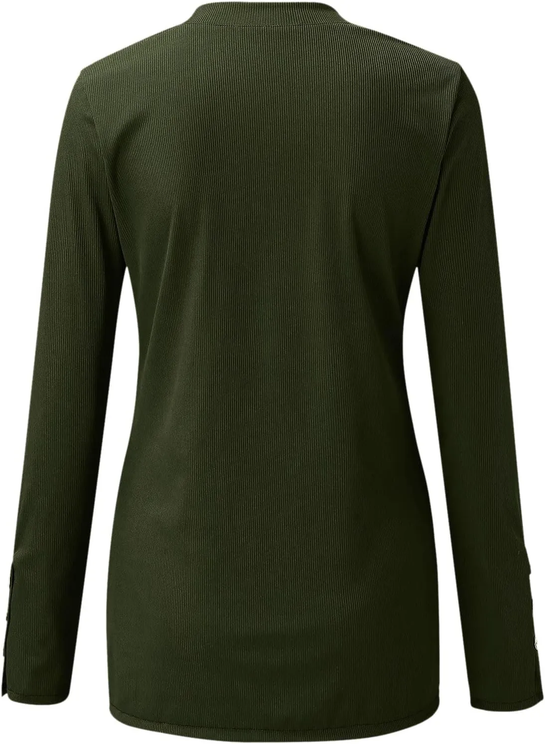 Womens Knit Sweater Fashion Solid Color Scoop Neck Button Up Slim Fit Long Sleeve Ribbed Tops Autumn Knitwear Shirts