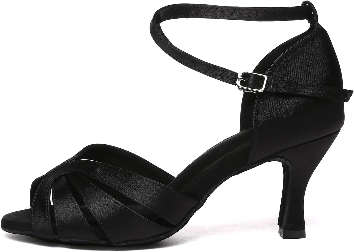 Womens Latin Dance Shoes Satin Ballroom Salsa Tango Performance Practice Dance Shoes