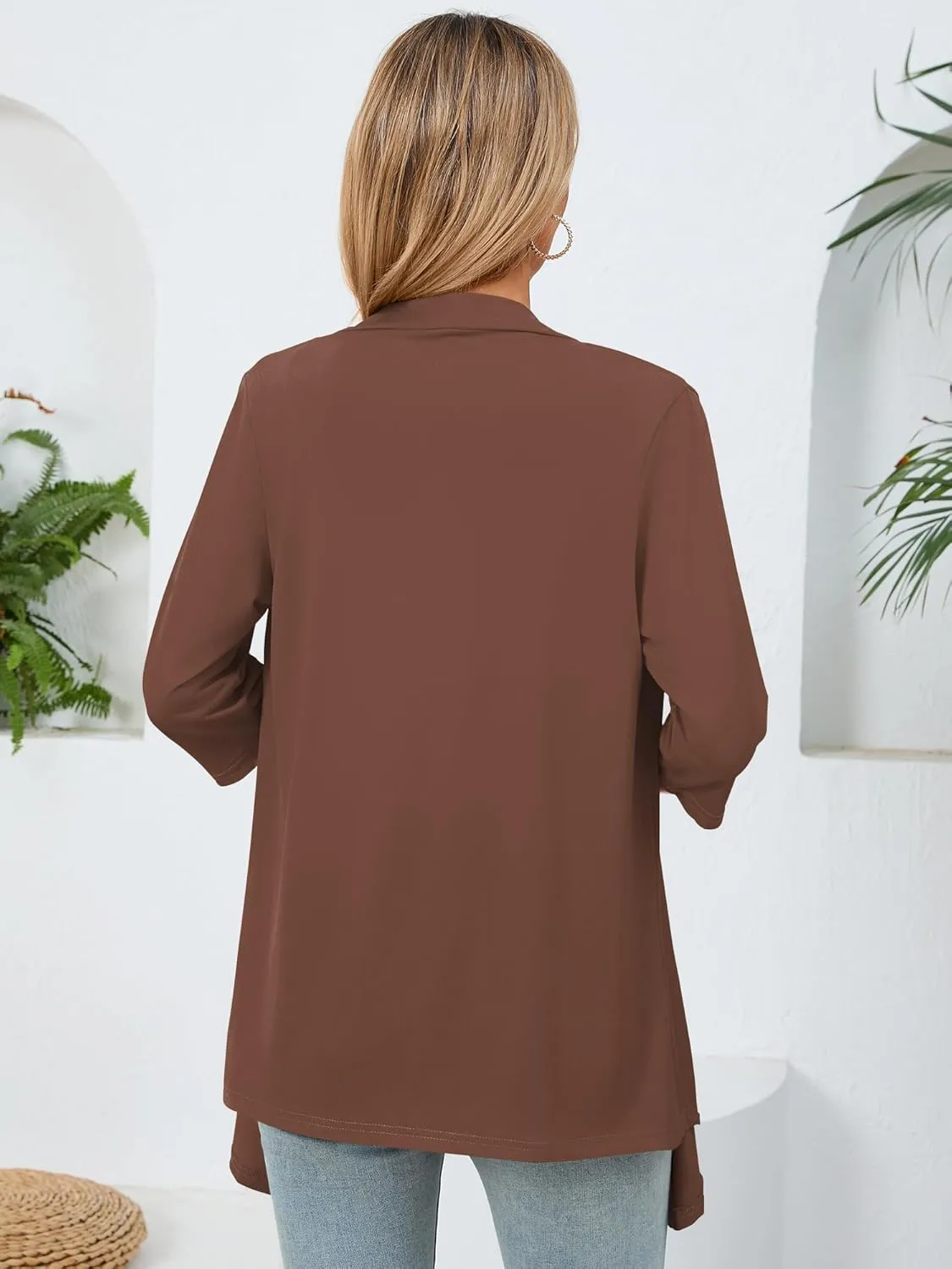 Women's Lightweight Open Front Cardigans Casual Soft Drape Spring Summer Fall Cardigan S-3XL
