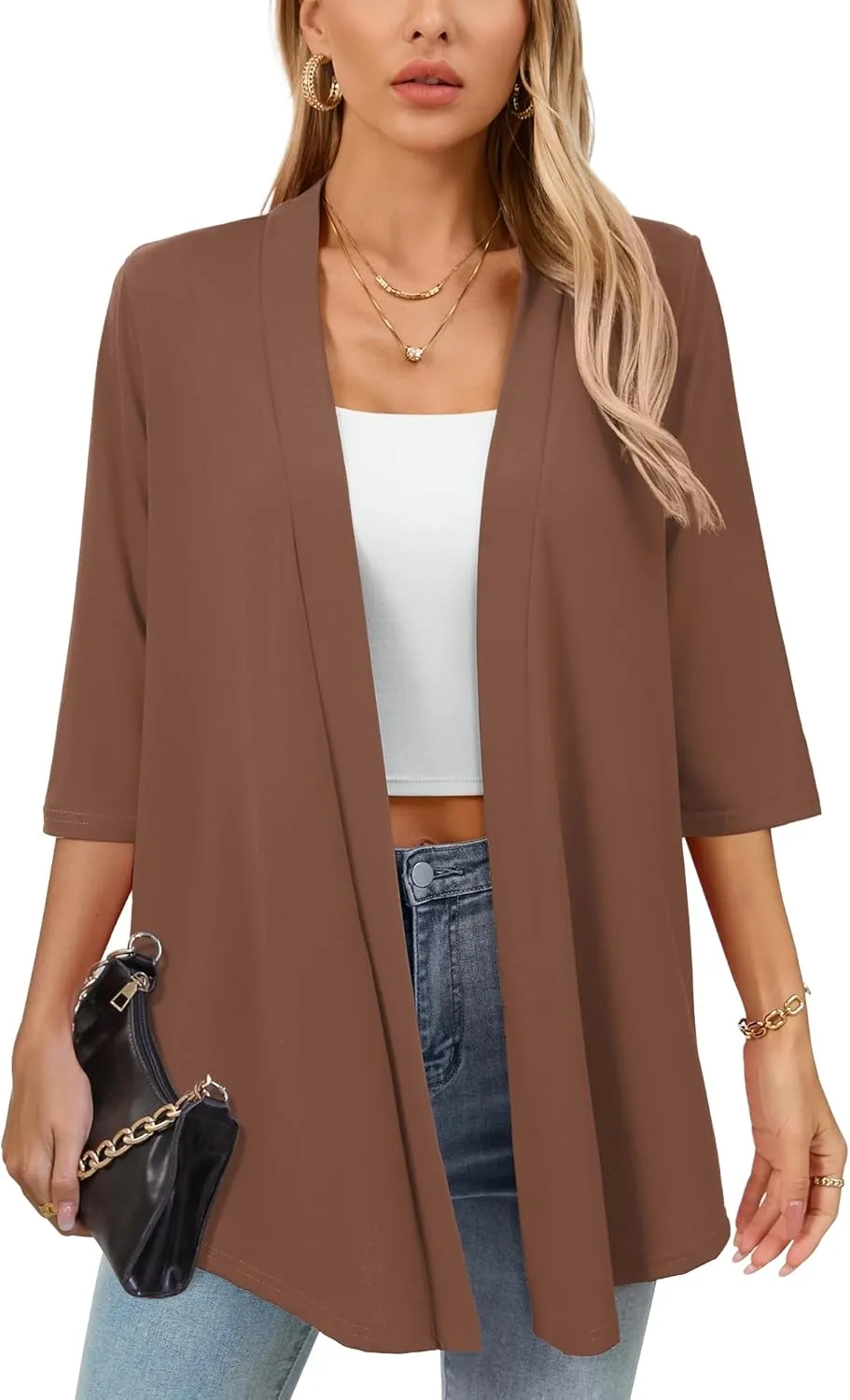 Women's Lightweight Open Front Cardigans Casual Soft Drape Spring Summer Fall Cardigan S-3XL