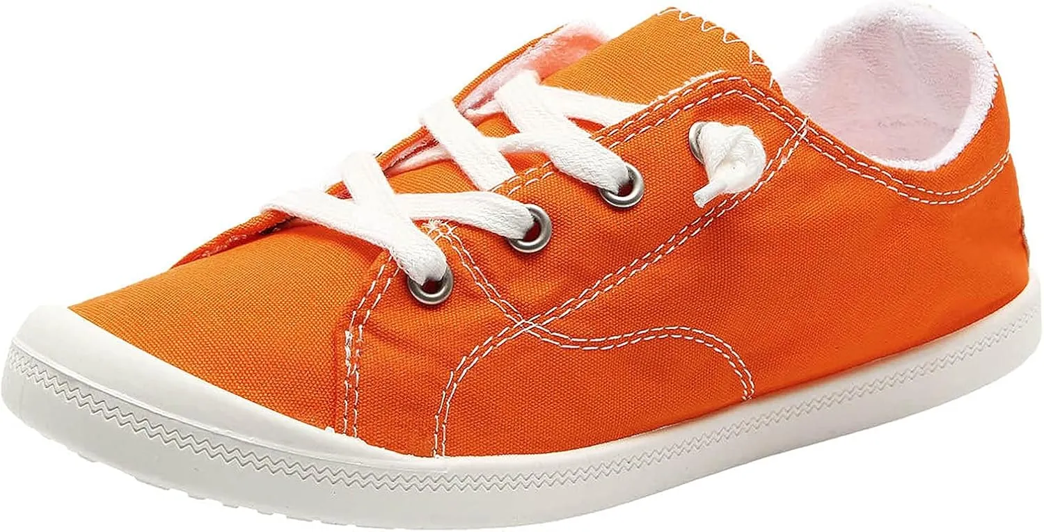 Women's Low Top Sneaker,Canvas Shoes for Women Round Toe Comfort Casual Fashion Sneakers Walking Plaid Lace Up Play Lightweight Slip On Flats Loafers Girls Running Outdoor Sports Driving