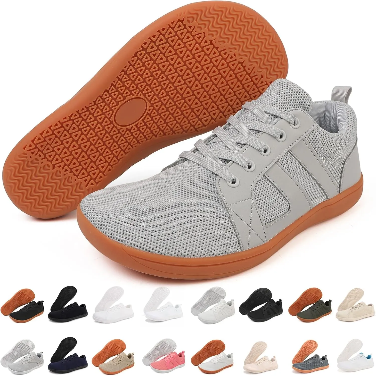 Womens Mens Wide Toe Box Sneakers Minimalist Trail Running Hiking Comfortable Walking Barefoot Shoes Breathable Zero Drop Casual Sneakers Summer Slip On Tennis Shoes
