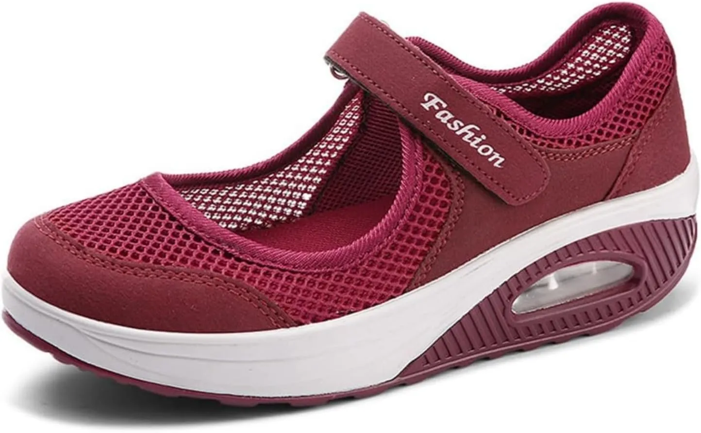 Women's Mesh Adjustable Nurse Shoes Breathable Lightweight Walking Cushion Buffer Fitness Nursing Orthotic Mary Jane Hollow Out Granny Walk Soft-Soled Flats Dance Sneakers Wide Width Non-Slip