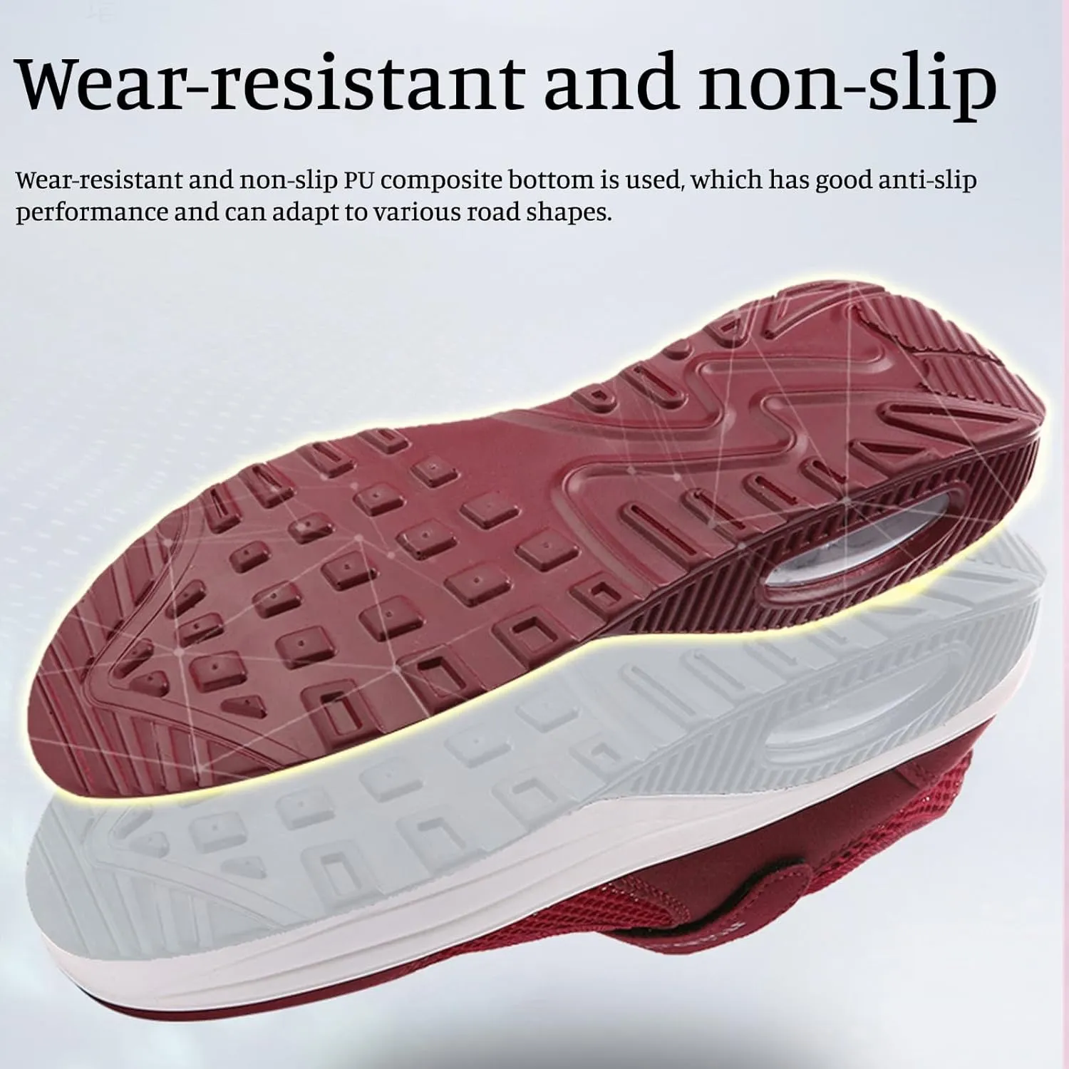 Women's Mesh Adjustable Nurse Shoes Breathable Lightweight Walking Cushion Buffer Fitness Nursing Orthotic Mary Jane Hollow Out Granny Walk Soft-Soled Flats Dance Sneakers Wide Width Non-Slip