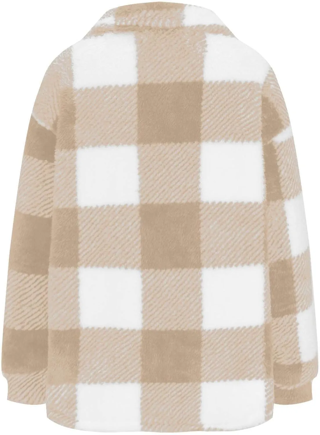 Womens Plaid Flannel Fleece Jackets 2024 Winter Sherpa Shackets Long Sleeve Button Down Coats Shirt Casual Jacket