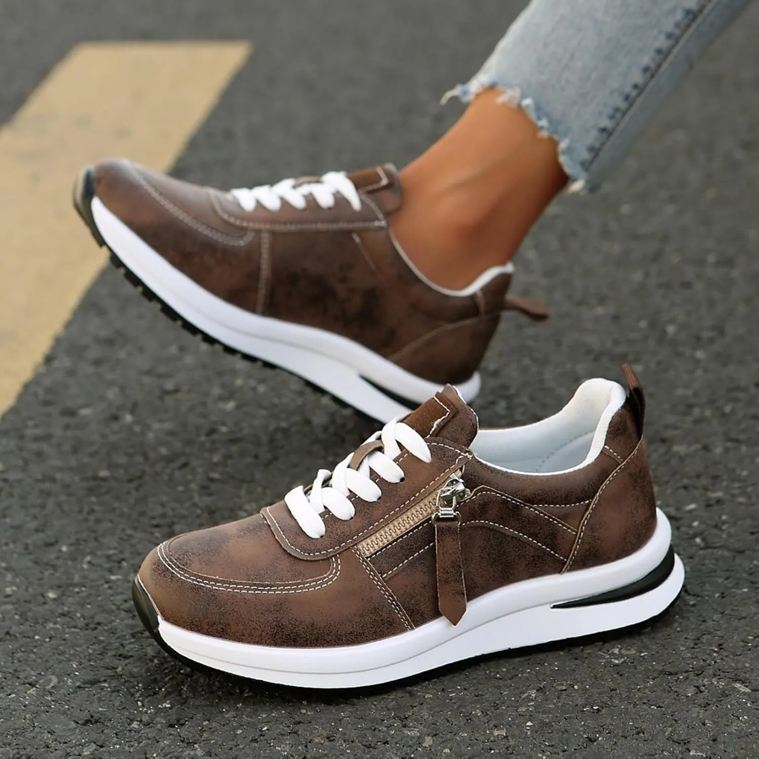 Women's Platform Fashion Sneakers Mesh Breathable Zero Drop Minimalist Summer Walking Sneakers Sparkling Casual Fashion Non-Slip Tennis Shoes