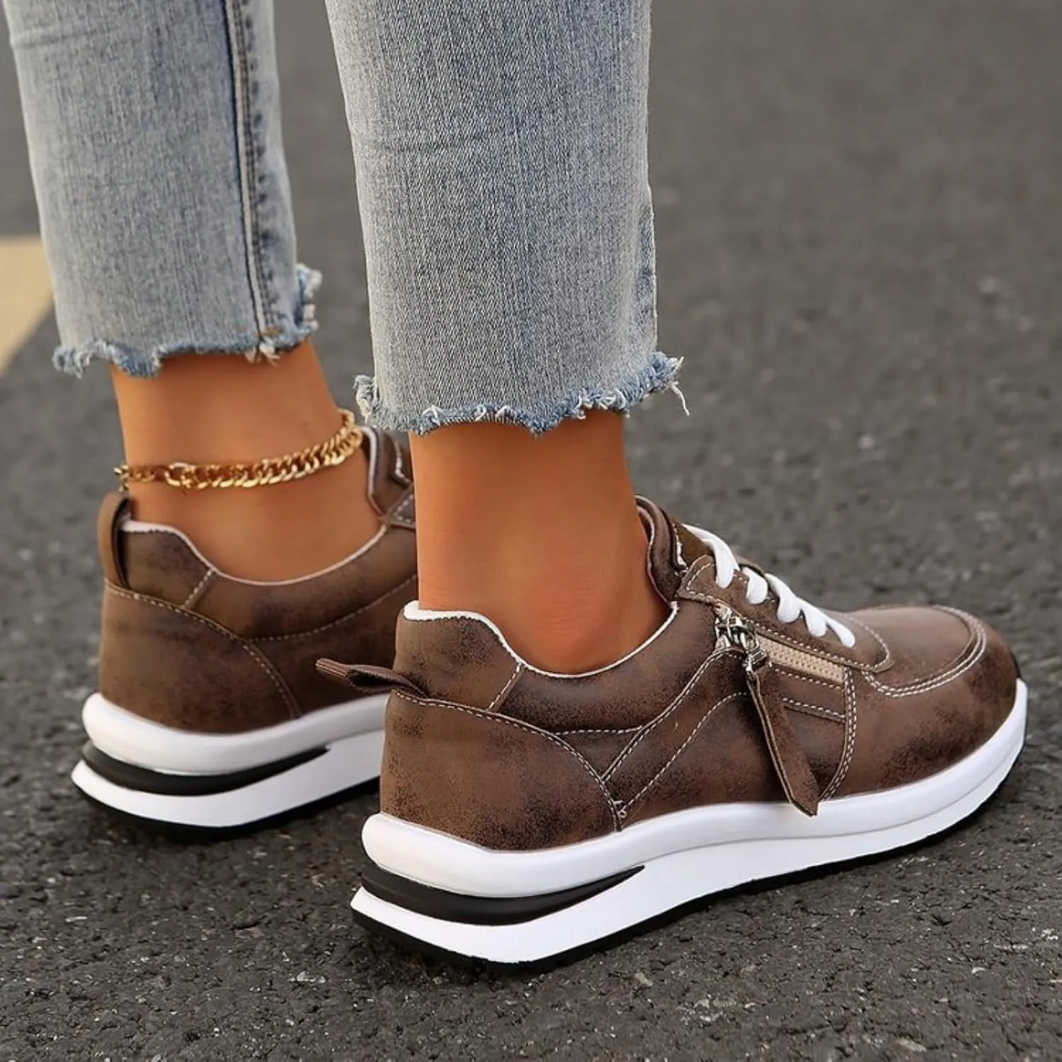 Women's Platform Fashion Sneakers Mesh Breathable Zero Drop Minimalist Summer Walking Sneakers Sparkling Casual Fashion Non-Slip Tennis Shoes