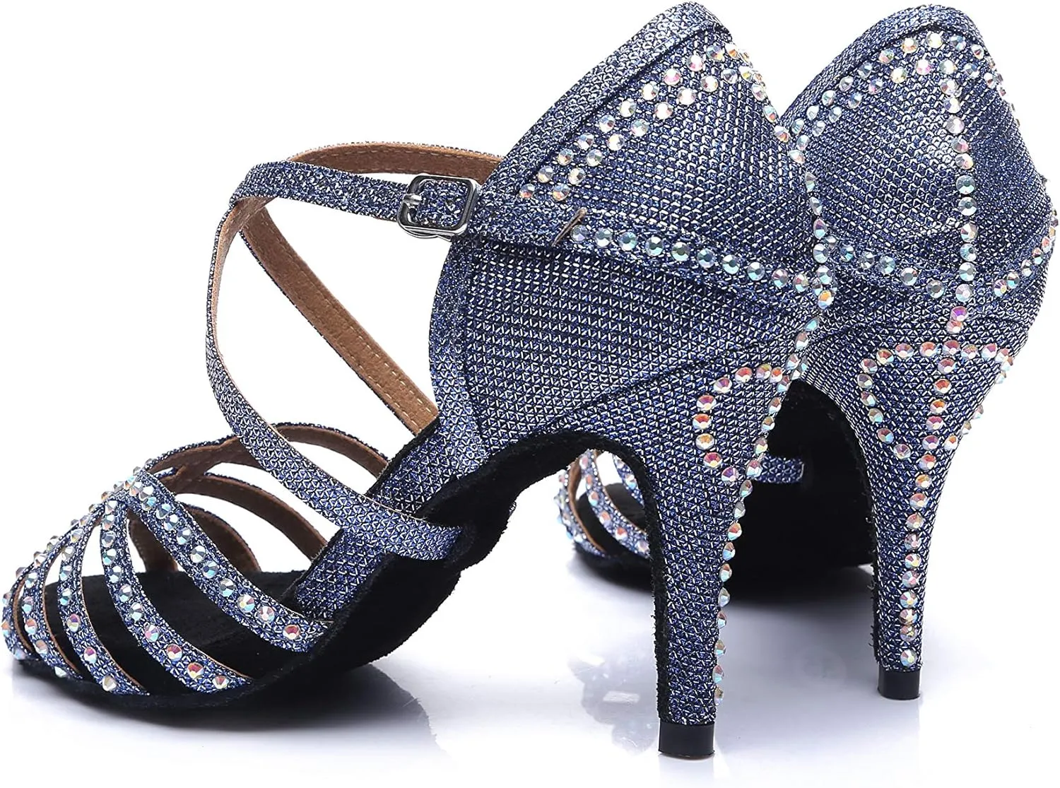 Women's Rhinestone Ballroom Dance Shoes Latin Salsa Performance Wedding Party 1920s Dance Shoes