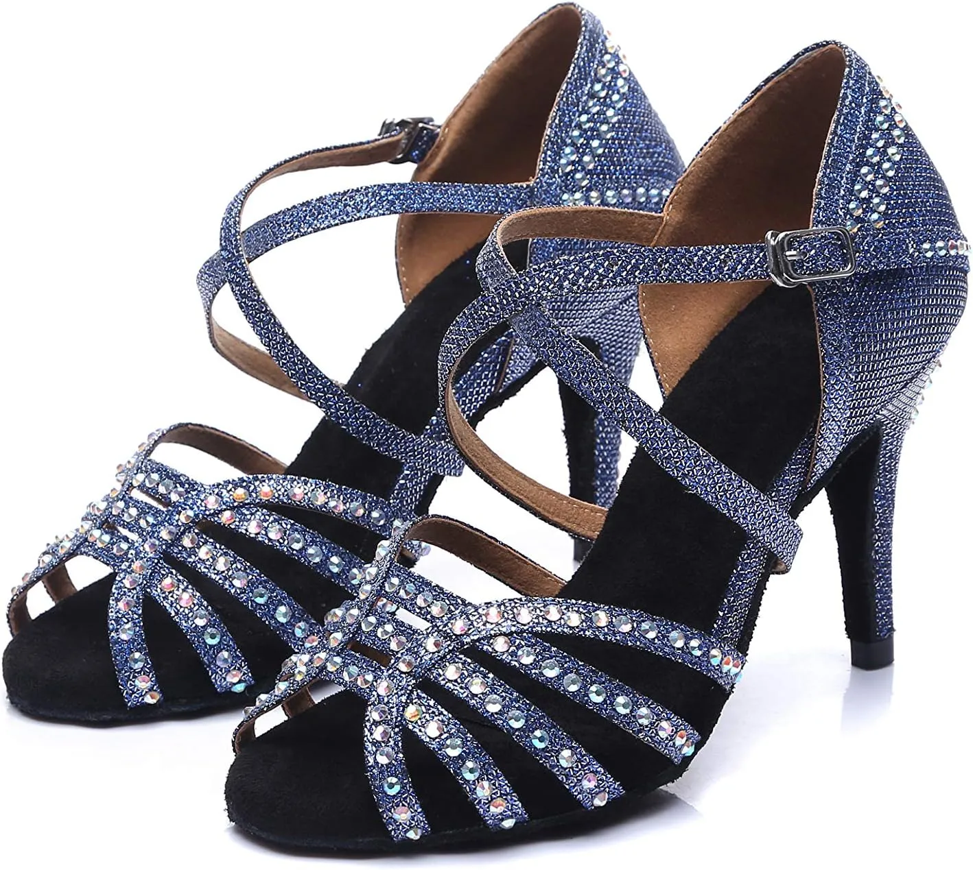 Women's Rhinestone Ballroom Dance Shoes Latin Salsa Performance Wedding Party 1920s Dance Shoes
